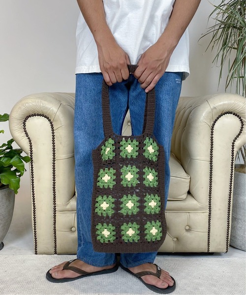 Oriens JOURNAL STANDARD（オリエンス ジャーナルスタンダード）の「クロシェニットトートバッグ◆（トートバッグ・レディース・ブラック/ブラウン/ネイビー・FREE）」の2枚目の写真