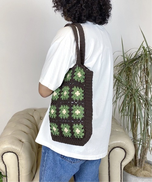 Oriens JOURNAL STANDARD（オリエンス ジャーナルスタンダード）の「クロシェニットトートバッグ◆（トートバッグ・レディース・ブラック/ブラウン/ネイビー・FREE）」の5枚目の写真