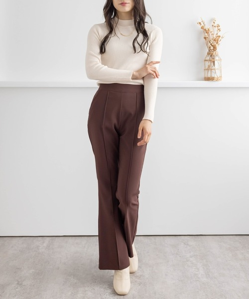 clear（クリア）の「ハイネックベーシックリブニットトップス（ニット/セーター・レディース・ブラック/グリーン/アイボリー/マスタード/ターコイズブルー/グレイッシュベージュ/ワインレッド・F）」の9枚目の写真