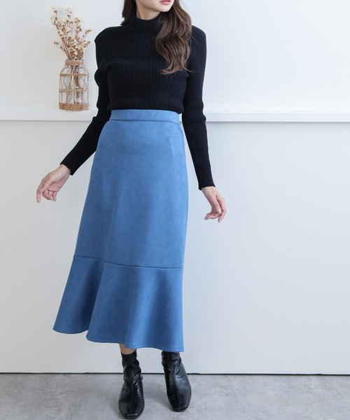 clear（クリア）の「ハイネックベーシックリブニットトップス（ニット/セーター・レディース・ブラック/グリーン/アイボリー/マスタード/ターコイズブルー/グレイッシュベージュ/ワインレッド・F）」の10枚目の写真