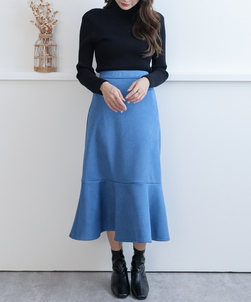 clear（クリア）の「ハイネックベーシックリブニットトップス（ニット/セーター・レディース・ブラック/グリーン/アイボリー/マスタード/ターコイズブルー/グレイッシュベージュ/ワインレッド・F）」の11枚目の写真