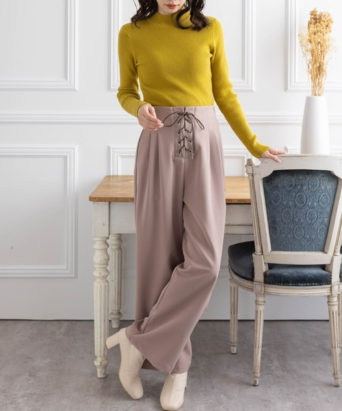 clear（クリア）の「ハイネックベーシックリブニットトップス（ニット/セーター・レディース・ブラック/グリーン/アイボリー/マスタード/ターコイズブルー/グレイッシュベージュ/ワインレッド・F）」の18枚目の写真