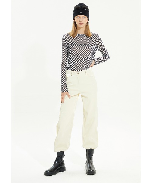 CRANK(クランク)の「A'GEM/9 × .kom『CRANK/クランク』LOGO SHORT BEANIE/ロゴデザイン ニットキャップ(ニットキャップ/ビーニー・レディース・ブラック/ピンク・FREE)」の4枚目の写真