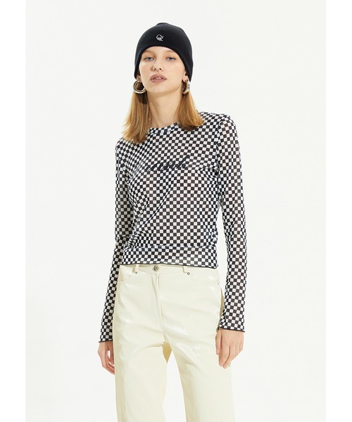 CRANK(クランク)の「A'GEM/9 × .kom『CRANK/クランク』LOGO SHORT BEANIE/ロゴデザイン ニットキャップ(ニットキャップ/ビーニー・レディース・ブラック/ピンク・FREE)」の6枚目の写真