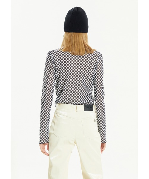 CRANK(クランク)の「A'GEM/9 × .kom『CRANK/クランク』LOGO SHORT BEANIE/ロゴデザイン ニットキャップ(ニットキャップ/ビーニー・レディース・ブラック/ピンク・FREE)」の7枚目の写真