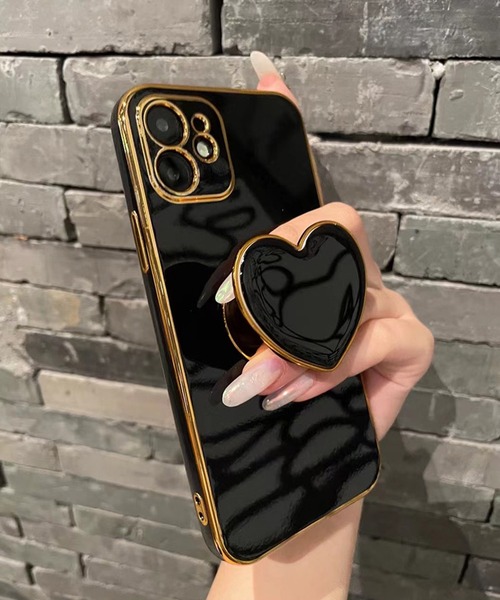shopnikoniko(ショップニコニコ)の「iPhoneケース スマホケース iPhone17ケース メッキフレーム ハートグリップ付き iPhone 13 14 15 16(スマホケース/カバー・レディース・ブラック系その他/ブラック・iPhone 7/8/SE(第2/第3世代)/iPhone 11/iPhone 11 Pro/iPhone 12/iPhone 12 Pro/iPhone 12 Pro Max/iPhone XS/X/iPhone XR/iPhone 13 Pro/iPhone 13/iPhone 13 mini/iPhone 14 Pro/iPhone 14/iPhone 14 Plus/iPhone 14 Pro Max/iPhone 13 Pro Max/iPhone 15/iPhone 15 Pro/iPhone 15 Plus/iPhone 15 Pro Max/iPhone 16/iPhone 16 Pro/iPhone 16 Pro Max/iPhone 17 Pro Max/iPhone 17 Pro/iPhone 17)」の3枚目の写真