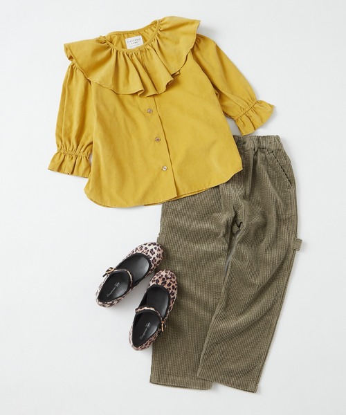 CIAOPANIC TYPY（チャオパニックティピー）の「【KIDS】ピーチ起毛ボリュームブラウス（シャツ/ブラウス・キッズ・アイボリー/チャコールグレー/イエロー・LARGE/XX-LARGE/SMALL/MEDIUM/X-LARGE）」の4枚目の写真