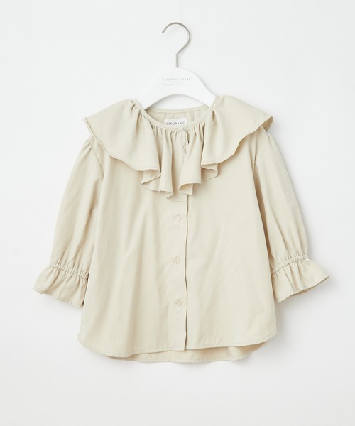 CIAOPANIC TYPY（チャオパニックティピー）の「【KIDS】ピーチ起毛ボリュームブラウス（シャツ/ブラウス・キッズ・アイボリー/チャコールグレー/イエロー・LARGE/XX-LARGE/SMALL/MEDIUM/X-LARGE）」の5枚目の写真