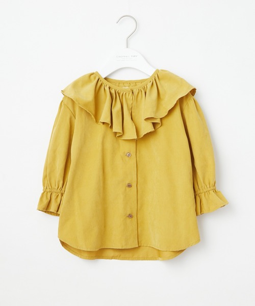 CIAOPANIC TYPY（チャオパニックティピー）の「【KIDS】ピーチ起毛ボリュームブラウス（シャツ/ブラウス・キッズ・アイボリー/チャコールグレー/イエロー・LARGE/XX-LARGE/SMALL/MEDIUM/X-LARGE）」の6枚目の写真