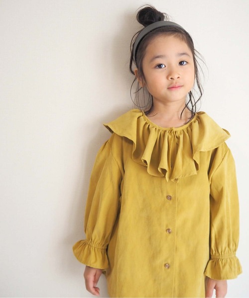CIAOPANIC TYPY（チャオパニックティピー）の「【KIDS】ピーチ起毛ボリュームブラウス（シャツ/ブラウス・キッズ・アイボリー/チャコールグレー/イエロー・LARGE/XX-LARGE/SMALL/MEDIUM/X-LARGE）」の14枚目の写真
