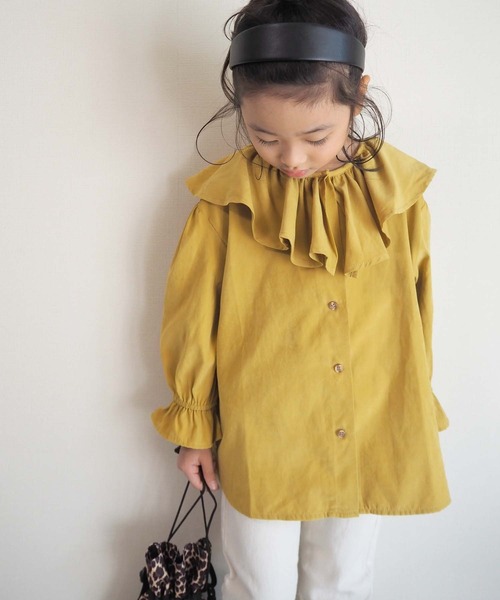 CIAOPANIC TYPY（チャオパニックティピー）の「【KIDS】ピーチ起毛ボリュームブラウス（シャツ/ブラウス・キッズ・アイボリー/チャコールグレー/イエロー・LARGE/XX-LARGE/SMALL/MEDIUM/X-LARGE）」の15枚目の写真
