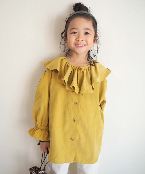 CIAOPANIC TYPY（チャオパニックティピー）の「【KIDS】ピーチ起毛ボリュームブラウス（シャツ/ブラウス・キッズ・アイボリー/チャコールグレー/イエロー・LARGE/XX-LARGE/SMALL/MEDIUM/X-LARGE）」の17枚目の写真