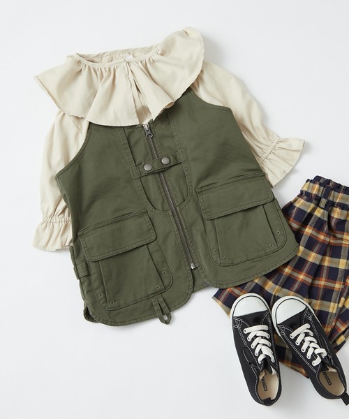 CIAOPANIC TYPY（チャオパニックティピー）の「【KIDS】ピーチ起毛ボリュームブラウス（シャツ/ブラウス・キッズ・アイボリー/チャコールグレー/イエロー・LARGE/XX-LARGE/SMALL/MEDIUM/X-LARGE）」の13枚目の写真