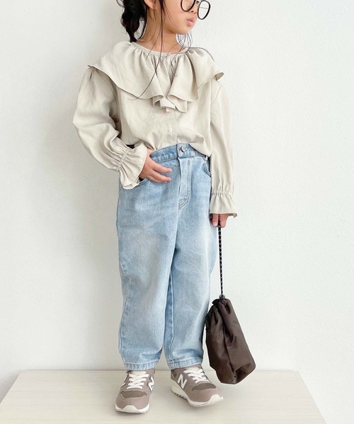 CIAOPANIC TYPY（チャオパニックティピー）の「【KIDS】ピーチ起毛ボリュームブラウス（シャツ/ブラウス・キッズ・アイボリー/チャコールグレー/イエロー・LARGE/XX-LARGE/SMALL/MEDIUM/X-LARGE）」の12枚目の写真