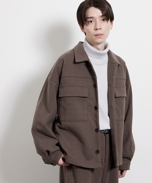 JUNRED(ジュンレッド)の「【セットアップ対応】エアリーストレッチフラノワンサイドラグランCPOブルゾン(ブルゾン・メンズ・チャコールグレー/ダークブラウン/ブラウン/ベージュ系その他・S/M/L)」の4枚目の写真