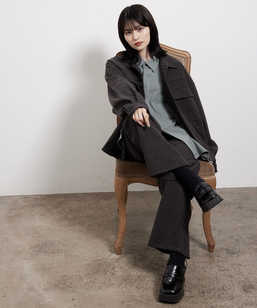 JUNRED(ジュンレッド)の「【セットアップ対応】エアリーストレッチフラノワンサイドラグランCPOブルゾン(ブルゾン・メンズ・チャコールグレー/ダークブラウン/ブラウン/ベージュ系その他・S/M/L)」の11枚目の写真