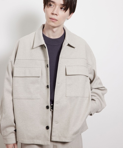 JUNRED(ジュンレッド)の「【セットアップ対応】エアリーストレッチフラノワンサイドラグランCPOブルゾン(ブルゾン・メンズ・チャコールグレー/ダークブラウン/ブラウン/ベージュ系その他・S/M/L)」の8枚目の写真