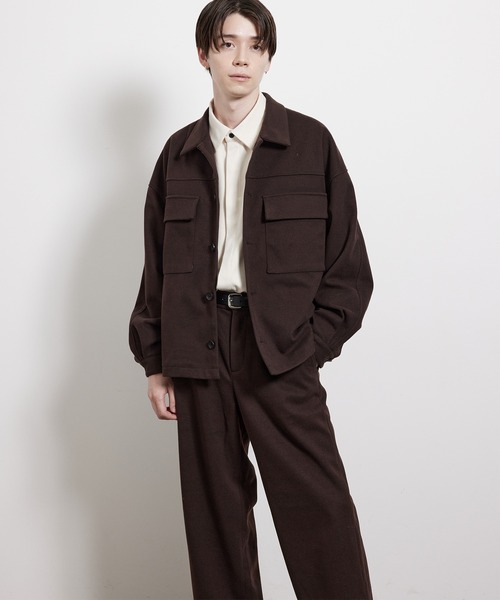 JUNRED(ジュンレッド)の「【セットアップ対応】エアリーストレッチフラノワンサイドラグランCPOブルゾン(ブルゾン・メンズ・チャコールグレー/ダークブラウン/ブラウン/ベージュ系その他・S/M/L)」の10枚目の写真