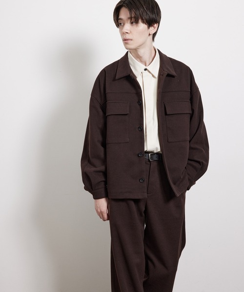 JUNRED(ジュンレッド)の「【セットアップ対応】エアリーストレッチフラノワンサイドラグランCPOブルゾン(ブルゾン・メンズ・チャコールグレー/ダークブラウン/ブラウン/ベージュ系その他・S/M/L)」の14枚目の写真