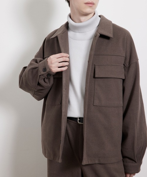 JUNRED(ジュンレッド)の「【セットアップ対応】エアリーストレッチフラノワンサイドラグランCPOブルゾン(ブルゾン・メンズ・チャコールグレー/ダークブラウン/ブラウン/ベージュ系その他・S/M/L)」の22枚目の写真