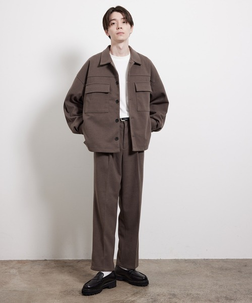 JUNRED(ジュンレッド)の「【セットアップ対応】エアリーストレッチフラノワンサイドラグランCPOブルゾン(ブルゾン・メンズ・チャコールグレー/ダークブラウン/ブラウン/ベージュ系その他・S/M/L)」の19枚目の写真