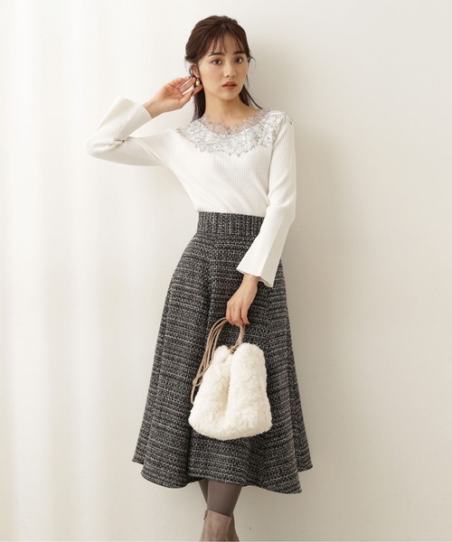 PROPORTION BODY DRESSING（プロポーションボディドレッシング）の「【美人百花11月号 掲載商品】ツイードフレアースカート / 1211220102（スカート・レディース・ピンク/グレー/ブラック/ブルー/グレー系その他/ブラック系その他/ピンク系その他・SMALL/MEDIUM）」の11枚目の写真