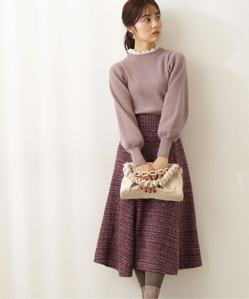 PROPORTION BODY DRESSING（プロポーションボディドレッシング）の「【美人百花11月号 掲載商品】ツイードフレアースカート / 1211220102（スカート・レディース・ピンク/グレー/ブラック/ブルー/グレー系その他/ブラック系その他/ピンク系その他・SMALL/MEDIUM）」の22枚目の写真