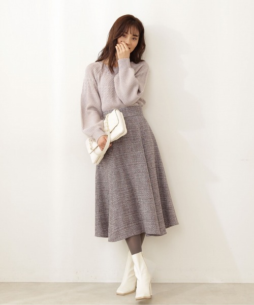 PROPORTION BODY DRESSING（プロポーションボディドレッシング）の「【美人百花11月号 掲載商品】ツイードフレアースカート / 1211220102（スカート・レディース・ピンク/グレー/ブラック/ブルー/グレー系その他/ブラック系その他/ピンク系その他・SMALL/MEDIUM）」の17枚目の写真