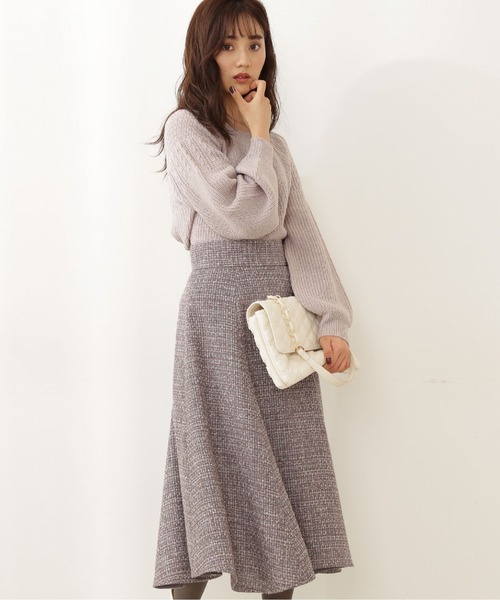 PROPORTION BODY DRESSING（プロポーションボディドレッシング）の「【美人百花11月号 掲載商品】ツイードフレアースカート / 1211220102（スカート・レディース・ピンク/グレー/ブラック/ブルー/グレー系その他/ブラック系その他/ピンク系その他・SMALL/MEDIUM）」の18枚目の写真