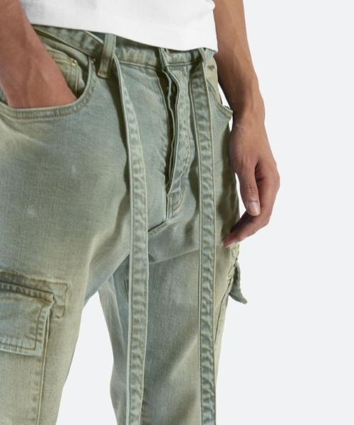 MNMLレザースターパッチカーゴパンツ 29