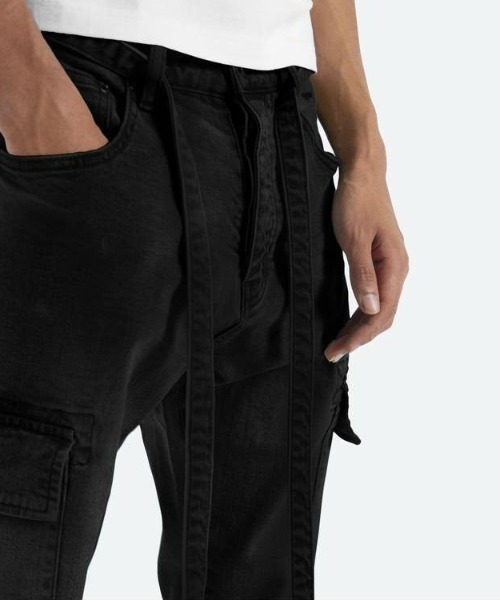 mnml デニム カーゴ ブラック