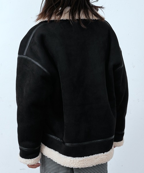 CIAOPANIC（チャオパニック）の「フェイクムートンB-3ブルゾン（ブルゾン・レディース・ブラック/キャメル・FREE）」の22枚目の写真