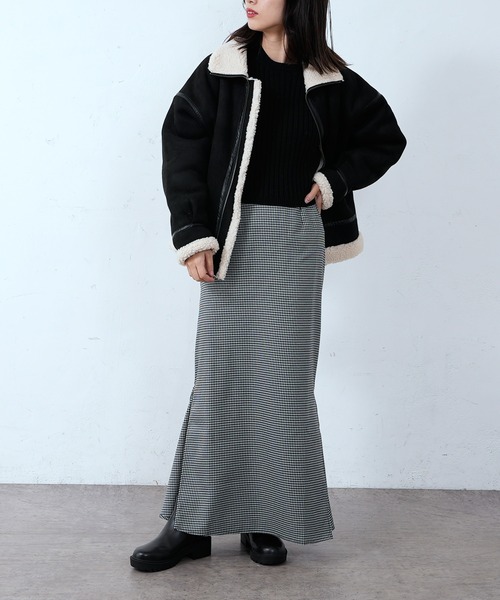 CIAOPANIC（チャオパニック）の「フェイクムートンB-3ブルゾン（ブルゾン・レディース・ブラック/キャメル・FREE）」の9枚目の写真