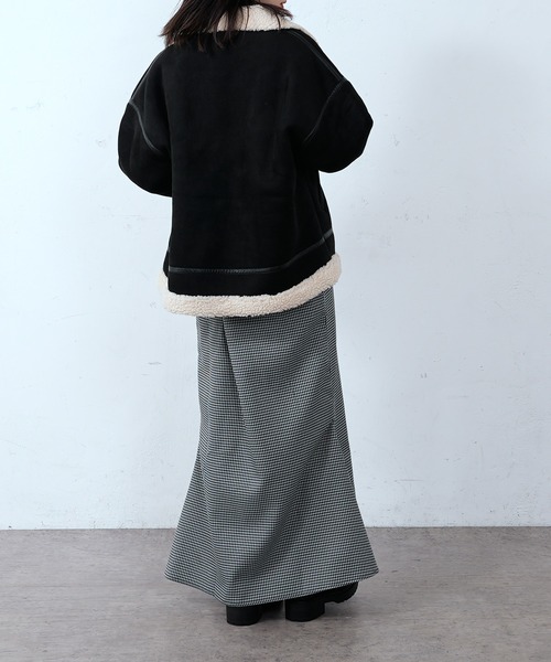 CIAOPANIC（チャオパニック）の「フェイクムートンB-3ブルゾン（ブルゾン・レディース・ブラック/キャメル・FREE）」の6枚目の写真