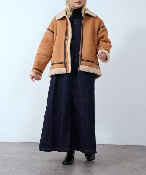 CIAOPANIC（チャオパニック）の「フェイクムートンB-3ブルゾン（ブルゾン・レディース・ブラック/キャメル・FREE）」の17枚目の写真