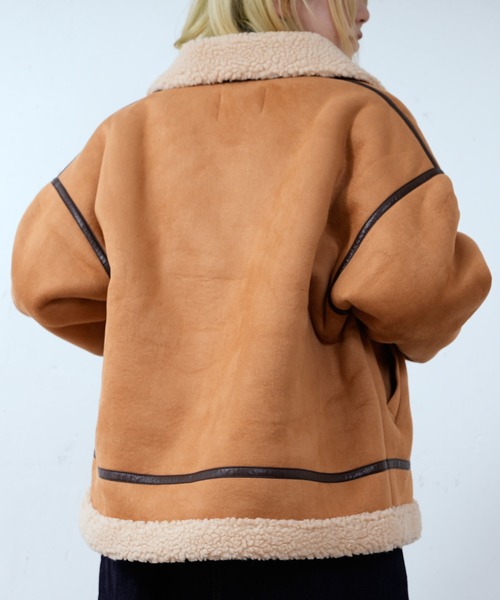 CIAOPANIC（チャオパニック）の「フェイクムートンB-3ブルゾン（ブルゾン・レディース・ブラック/キャメル・FREE）」の10枚目の写真