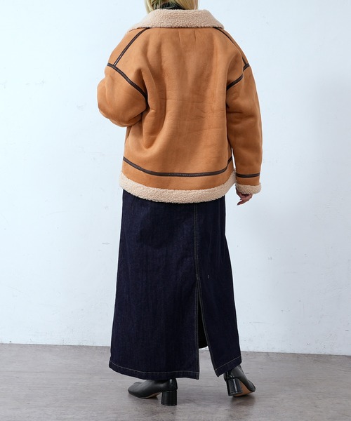 CIAOPANIC（チャオパニック）の「フェイクムートンB-3ブルゾン（ブルゾン・レディース・ブラック/キャメル・FREE）」の7枚目の写真