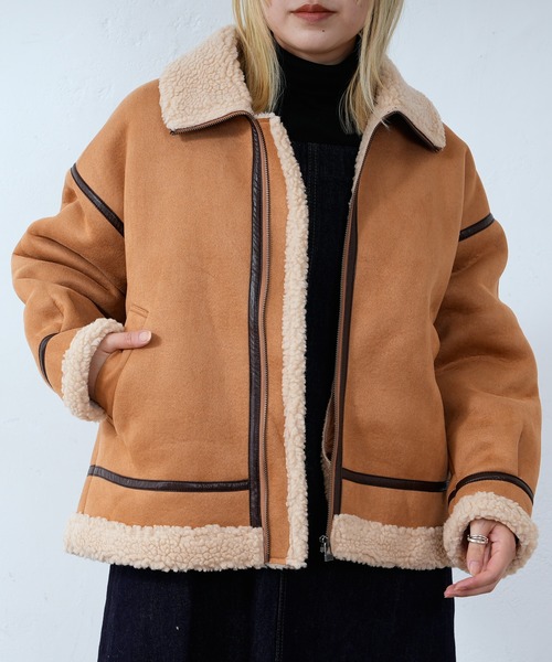 CIAOPANIC（チャオパニック）の「フェイクムートンB-3ブルゾン（ブルゾン・レディース・ブラック/キャメル・FREE）」の13枚目の写真