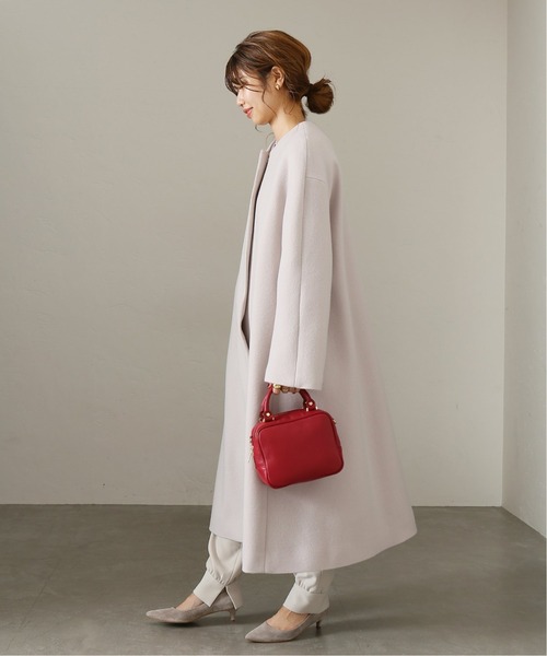 La TOTALITE（ラトータリテ）の「ウールモッサフレアマキシコート◆（ノーカラーコート・レディース・ナチュラル/ピンク/サックスブルー・FREE）」の16枚目の写真