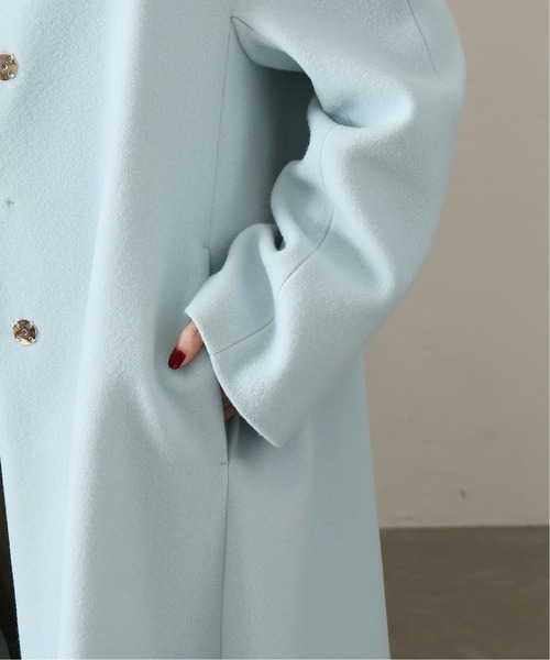 La TOTALITE（ラトータリテ）の「ウールモッサフレアマキシコート◆（ノーカラーコート・レディース・ナチュラル/ピンク/サックスブルー・FREE）」の12枚目の写真