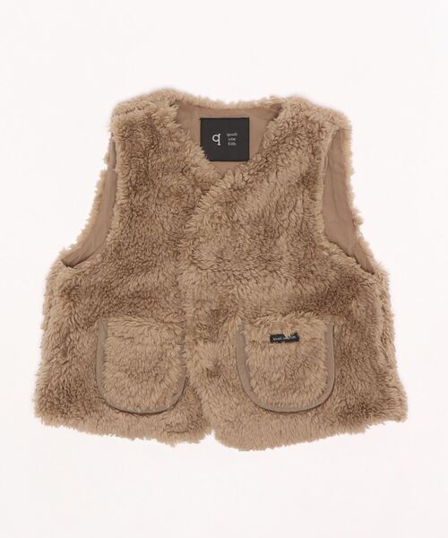 quoti use fith（クゥオティ　ユース　フィス）の「ボアベスト（その他アウター・キッズ・グリーン/ベージュ・80/90/100/110/120/130）」の2枚目の写真