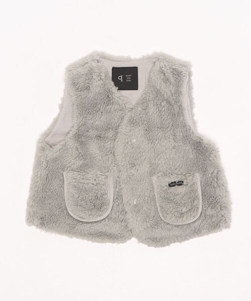 quoti use fith（クゥオティ　ユース　フィス）の「ボアベスト（その他アウター・キッズ・グリーン/ベージュ・80/90/100/110/120/130）」の5枚目の写真