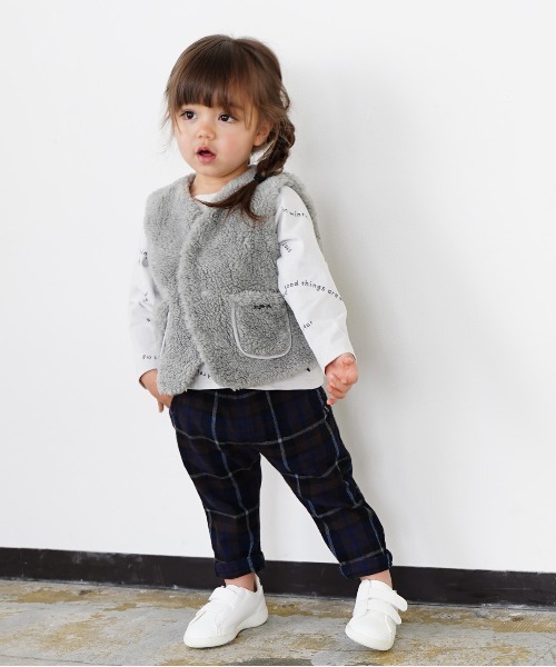 quoti use fith（クゥオティ　ユース　フィス）の「ボアベスト（その他アウター・キッズ・グリーン/ベージュ・80/90/100/110/120/130）」の8枚目の写真