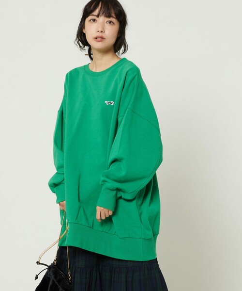 新品未使用タグ付き　viviano フリル　プルオーバースウェット　グリーン系 新品未使用タグ付き viviano フリル プルオーバースウェット グリーン