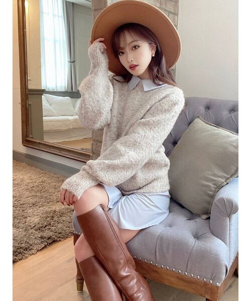 RESEXXY（リゼクシー）の「ベーシックシャツミニワンピース（シャツワンピース・レディース・ブラック/ベージュ/オフホワイト/ピンク/ブルー・FREE）」の7枚目の写真