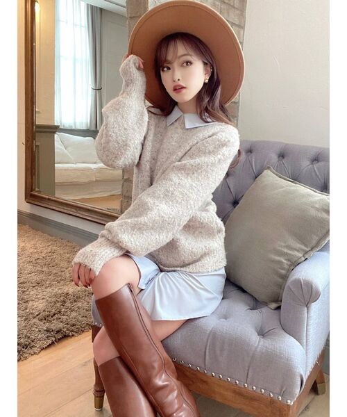 RESEXXY（リゼクシー）の「ベーシックシャツミニワンピース（シャツワンピース・レディース・ブラック/ベージュ/オフホワイト/ピンク/ブルー・FREE）」の15枚目の写真