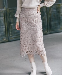 リボンレースタイトスカート