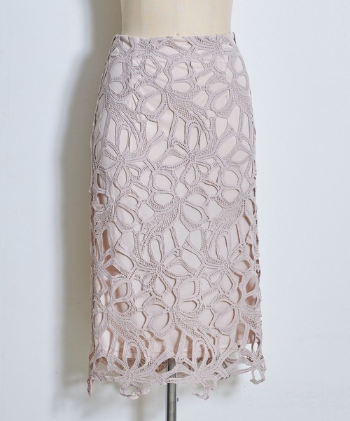 tocco closet（トッコ　クローゼット）の「リボンレースタイトスカート（スカート・レディース・ブラック/ピンク系その他/グレイッシュベージュ・M）」の21枚目の写真