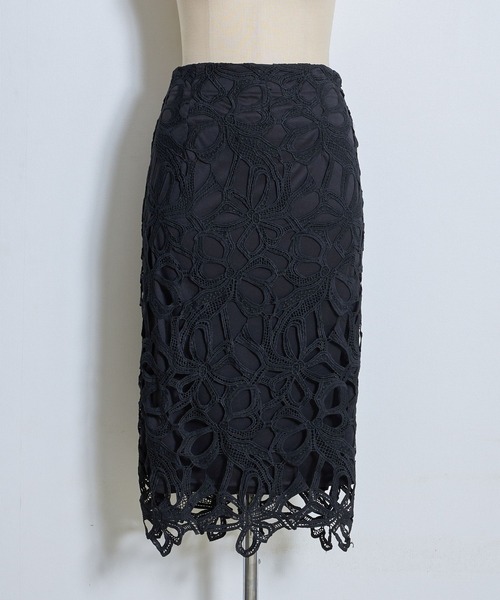 tocco closet（トッコ　クローゼット）の「リボンレースタイトスカート（スカート・レディース・ブラック/ピンク系その他/グレイッシュベージュ・M）」の20枚目の写真
