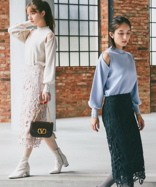 tocco closet（トッコ クローゼット）の「リボンレースタイトスカート